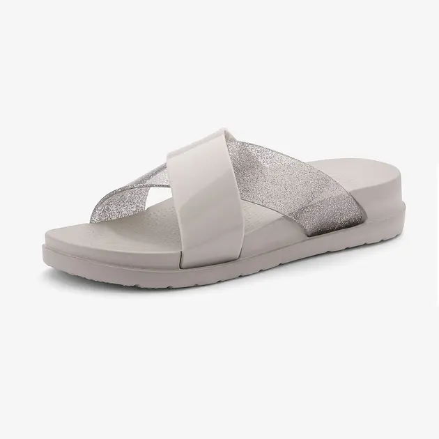 Шльопанці жіночі COQUI 1342 Stone/Silver glitter
